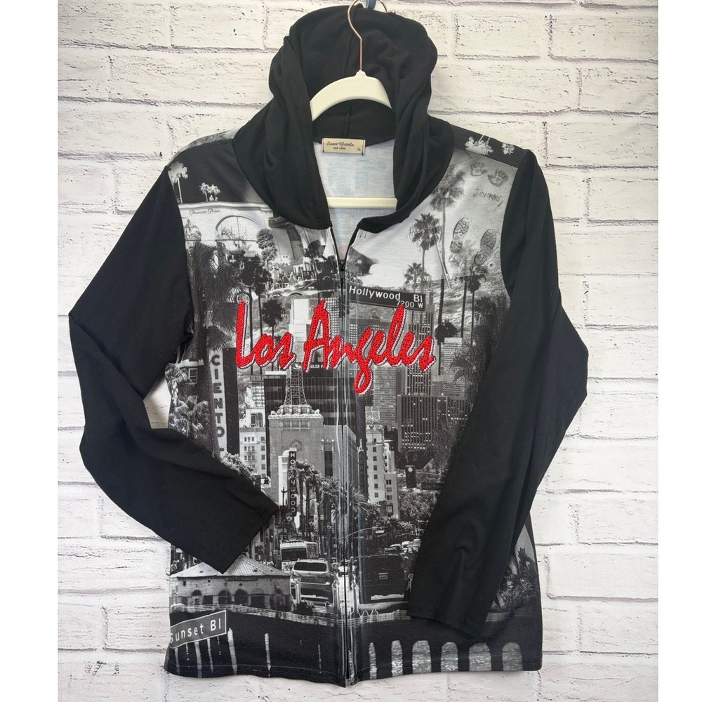 Sweet Gisele Los Angeles Full Zip Long Sleeve Hoodie Women's Size XL